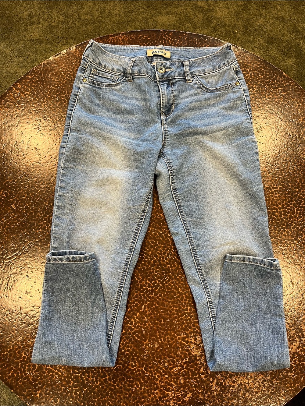 Blue Spice VINTAGE Women's/Juniors Light Blue Skinny mid rise Jeans size 5 - Picture 2 of 7